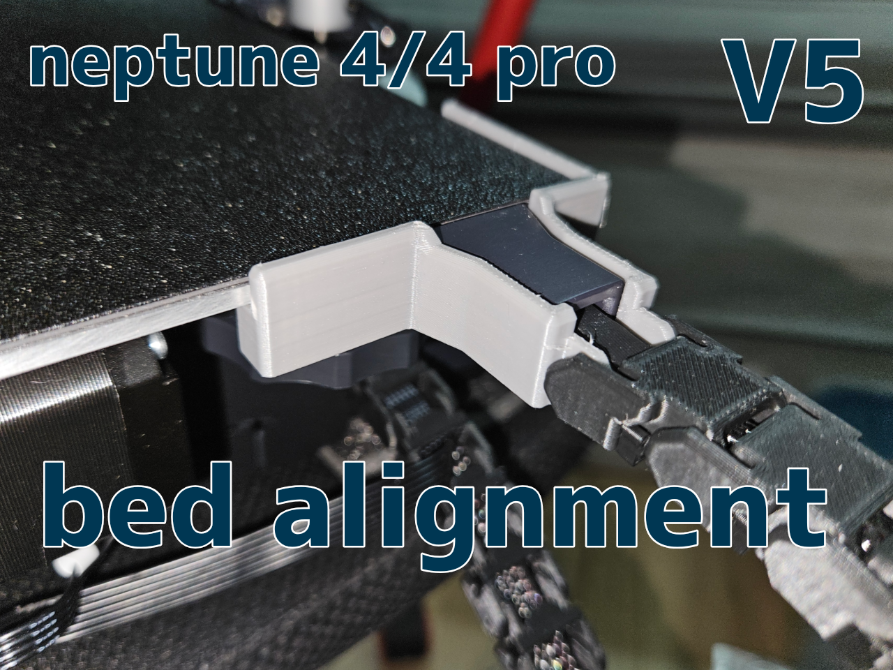 Neptune 4/4 pro Bed Alignment + Screw Mounted + cable chain Support