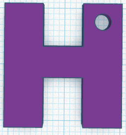 keychain with the letter H