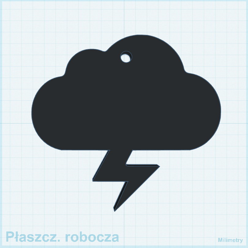 Miniatura 2 do modelo 3D cloud keychain with lightning