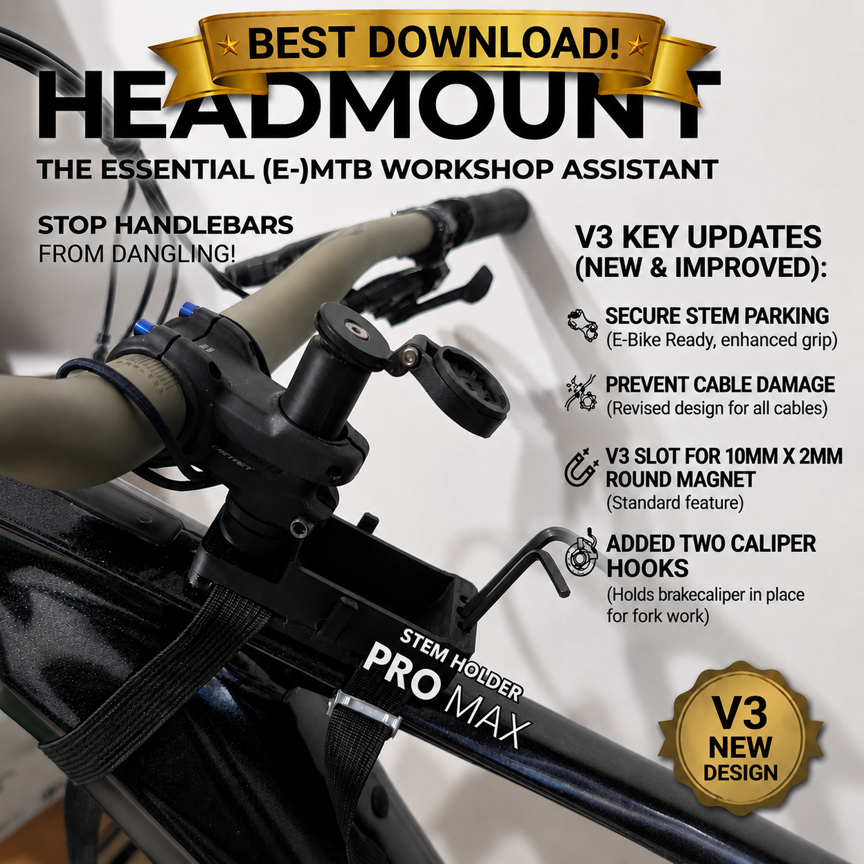 Stem Holder V3 Pro | E-MTB Cockpit Maintenance Holder