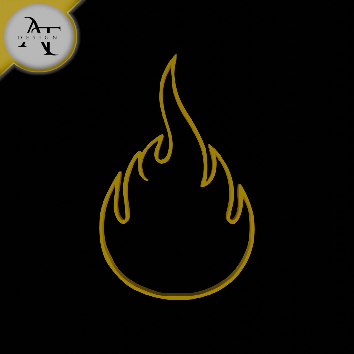 Simple Flame Symbol - 2D Art