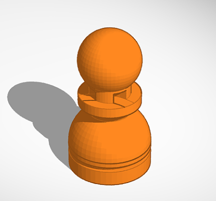 Chess pawn keychain 3D model
