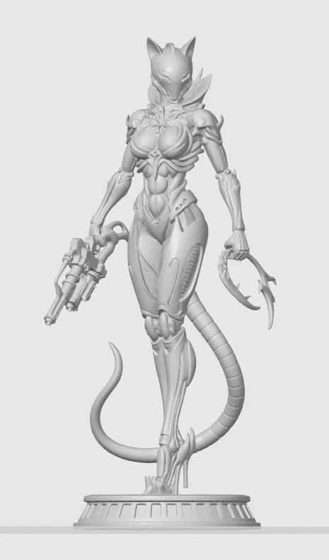 Cyber cat-girl figurine 47