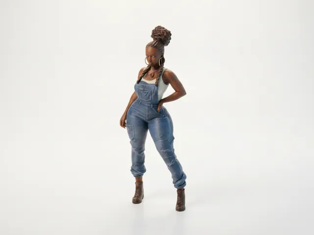 Jumpsuit Babe Female Figurine 3D Printable
