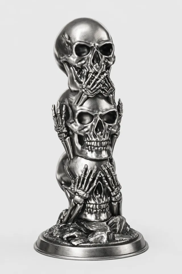 Skull Trio – See No Evil, Hear No Evil, Speak No Evil Bust by