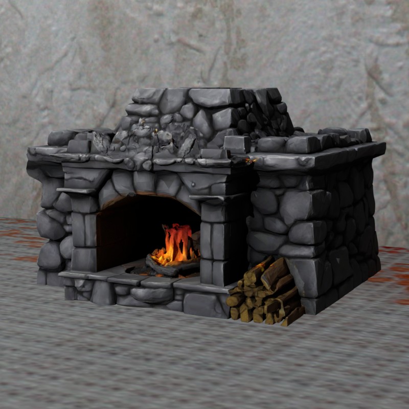 Wargame Diorama Square Oven Firerplace ( NO SUPPORT )