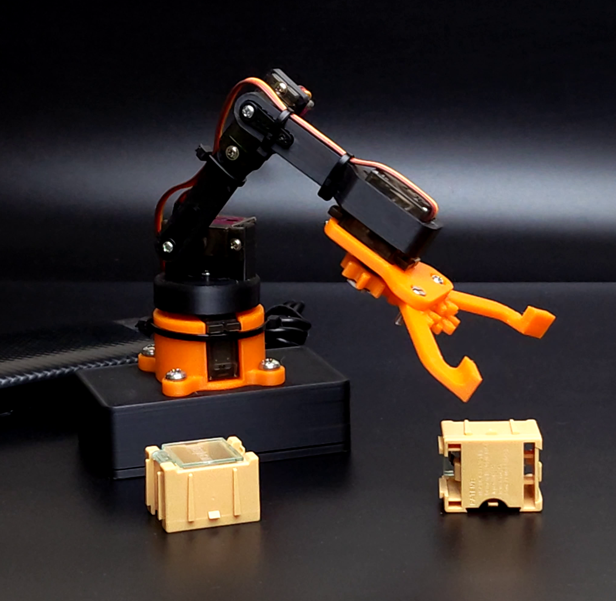 Robotic Arm with a base for components