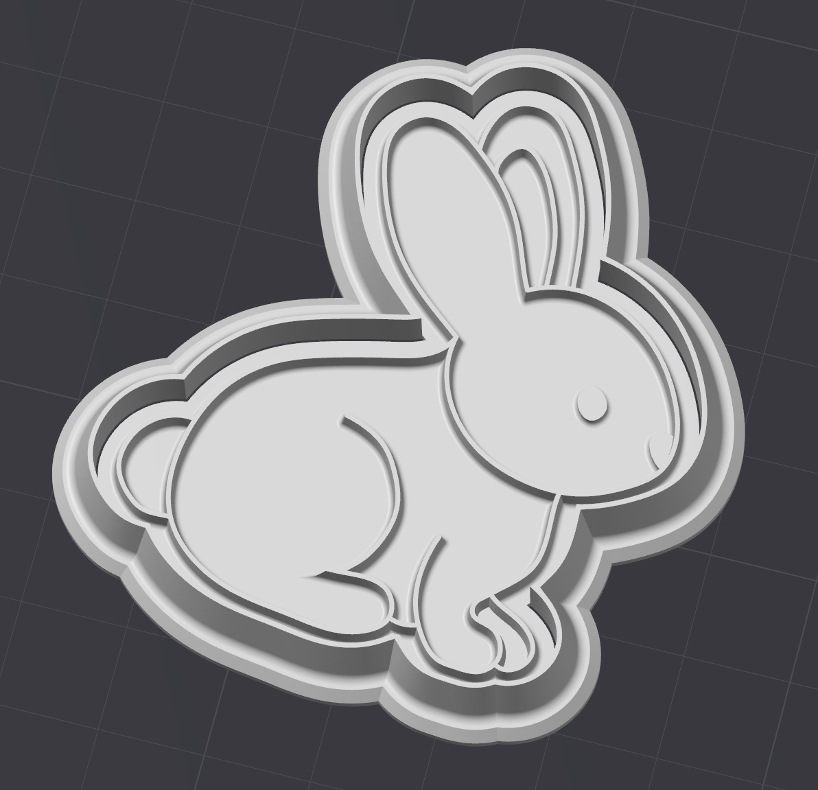 Rabbit cookie cutter with cookiestamp
