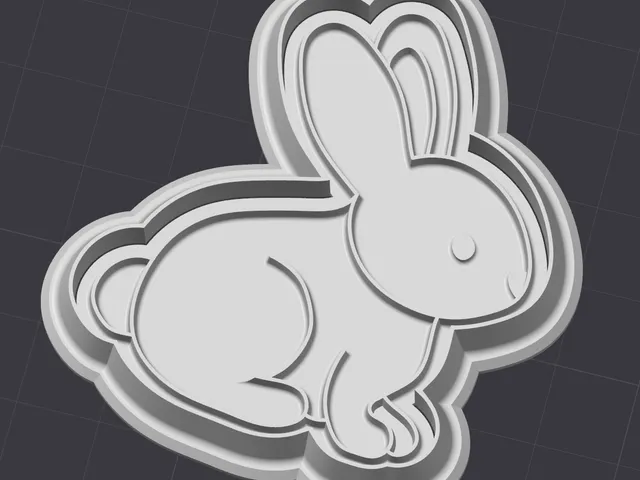 Rabbit cookie cutter with cookiestamp