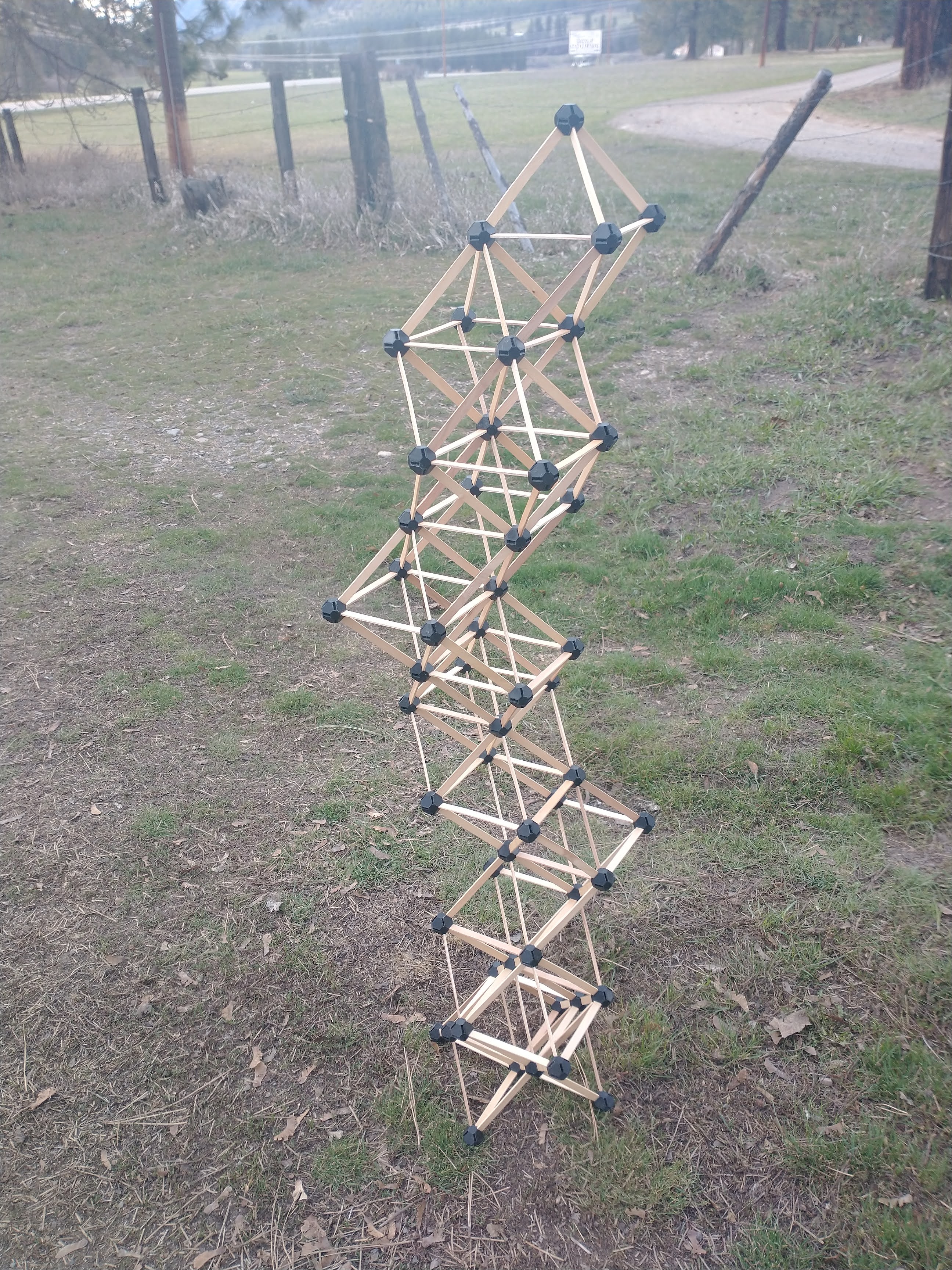 Hub for octet truss popsicle stick structures