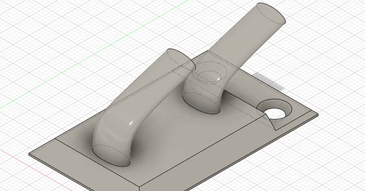 Hat/Bag/Coat 2 Hook Wall Hanger by Dzaster Download free STL model