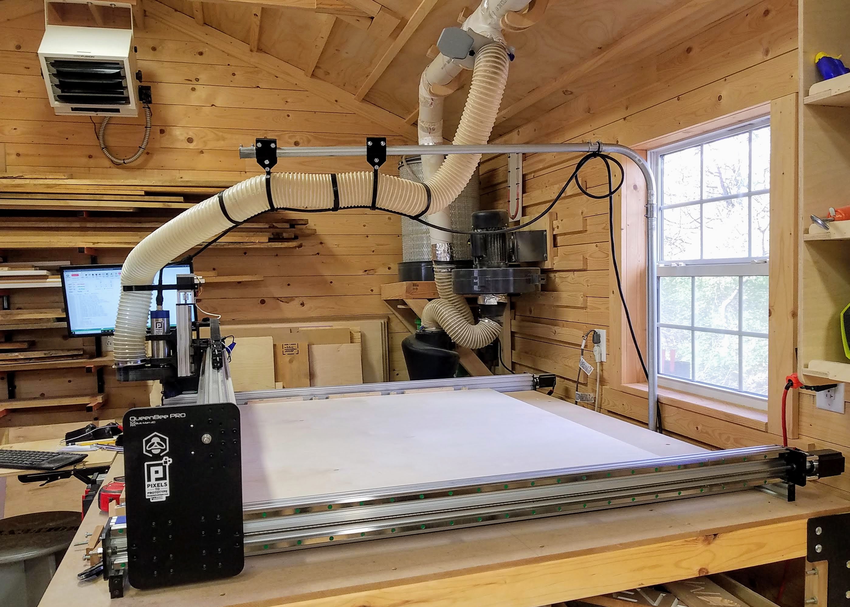 CNC Dust Hose Support - 4", 2.5", 1.25" for 3/4", 1" EMT - Pixels to Prototype