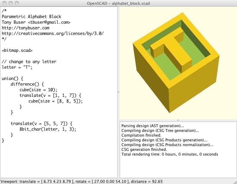 Miniatura 4 do modelo 3D OpenSCAD Bitmap Fonts Module