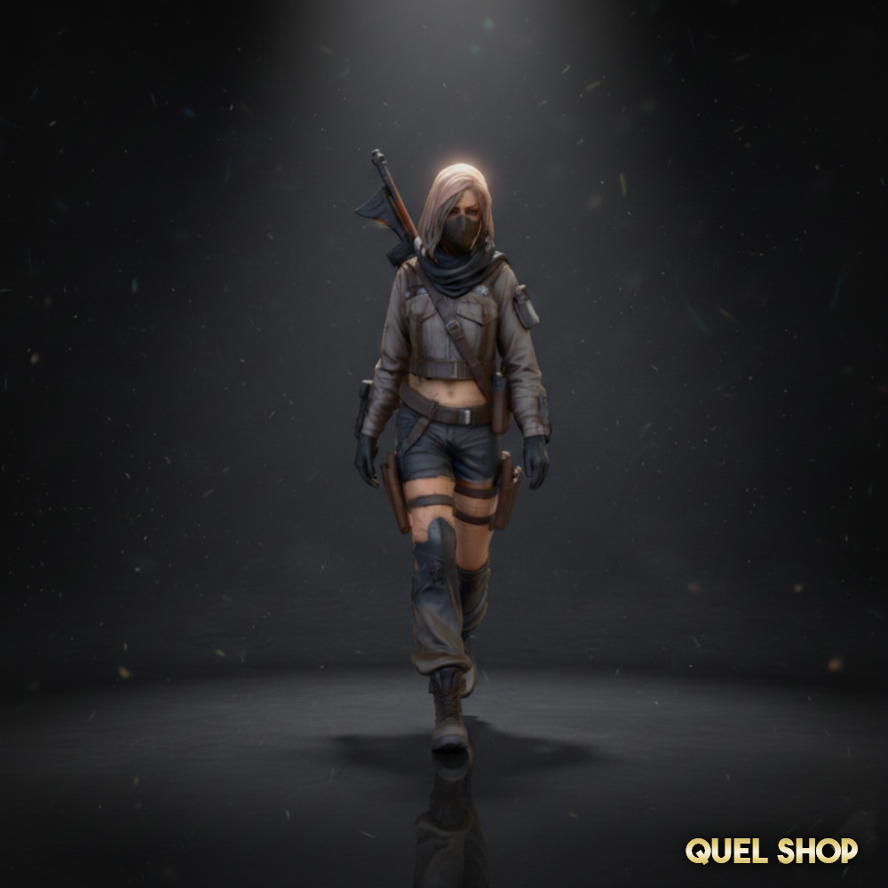 Post-Apocalyptic Female Survivor Figure STL