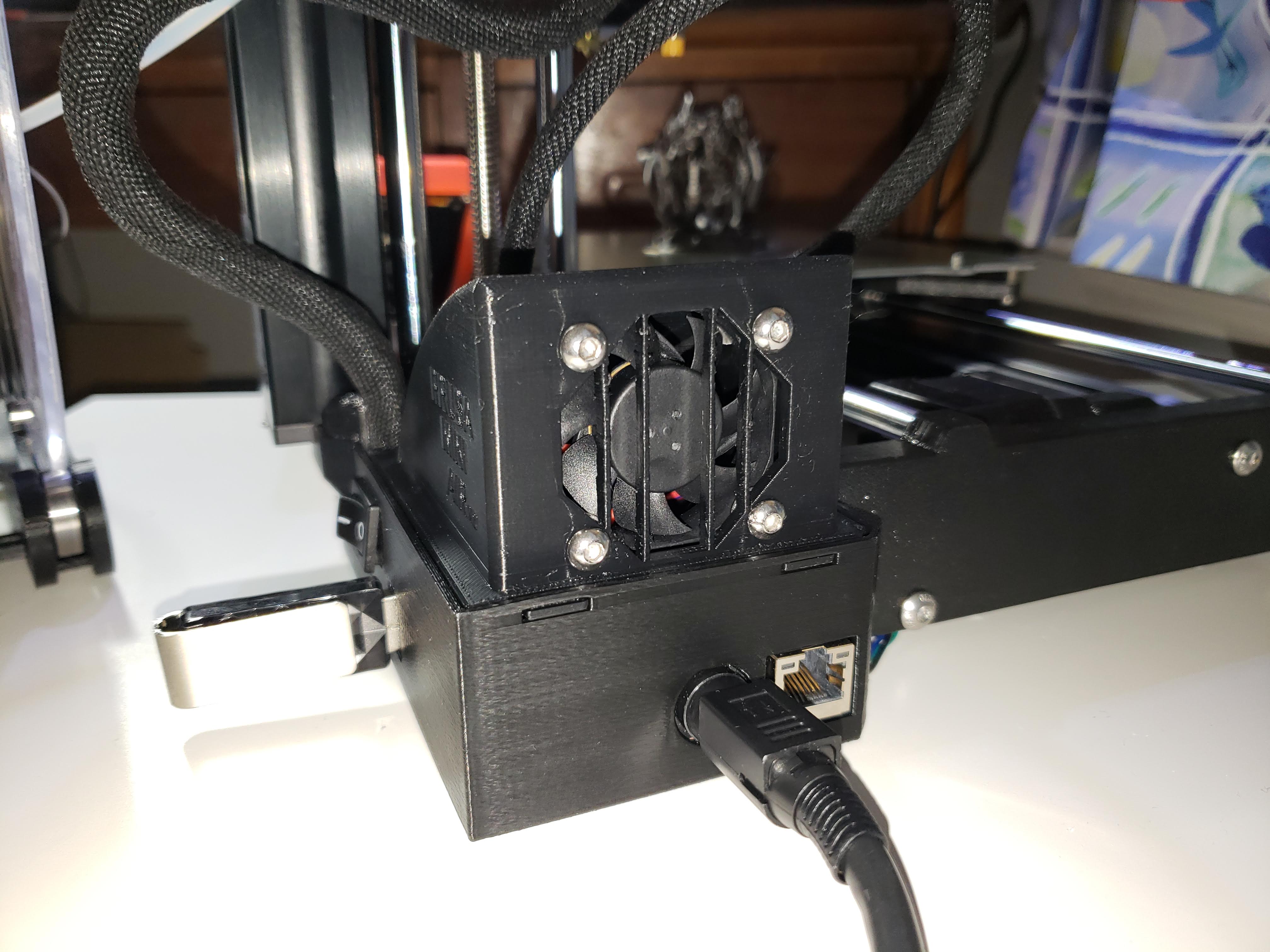 Prusa Mini Electronics Enclosure Fan Cover Mount