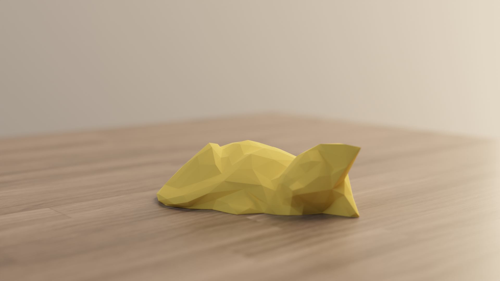 sleeping low poly cat