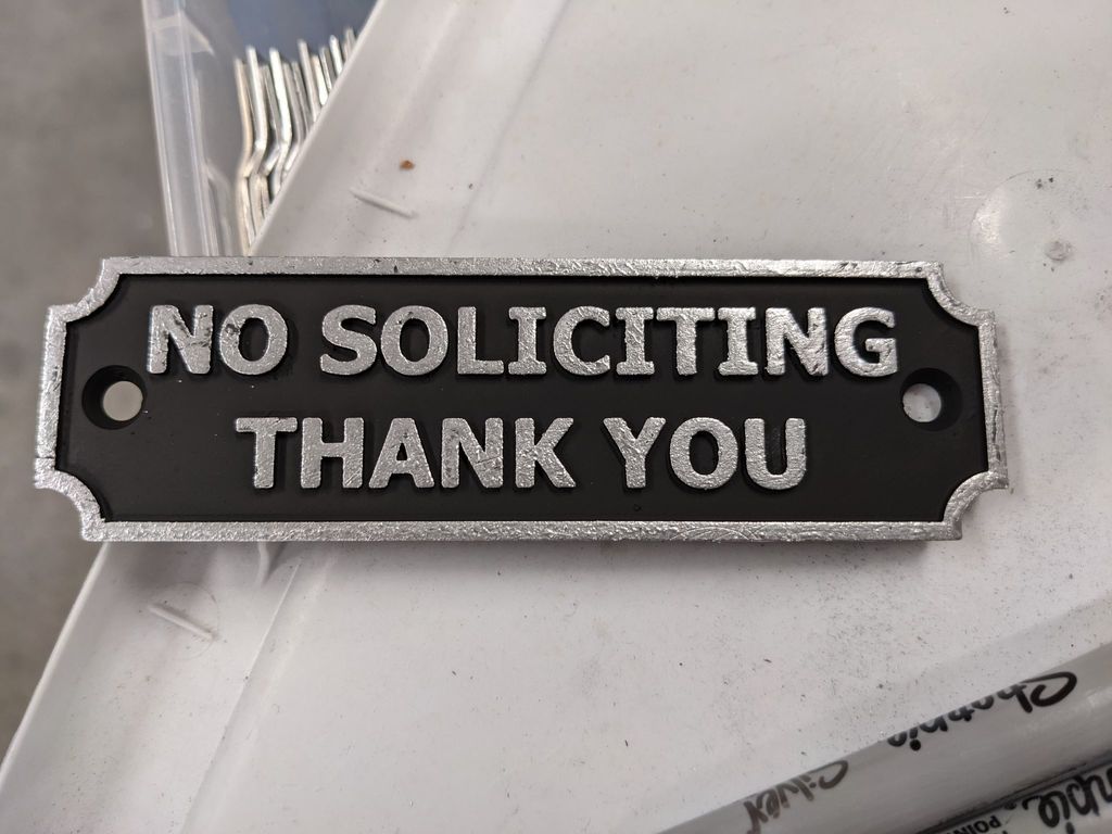 "No Soliciting" Sign