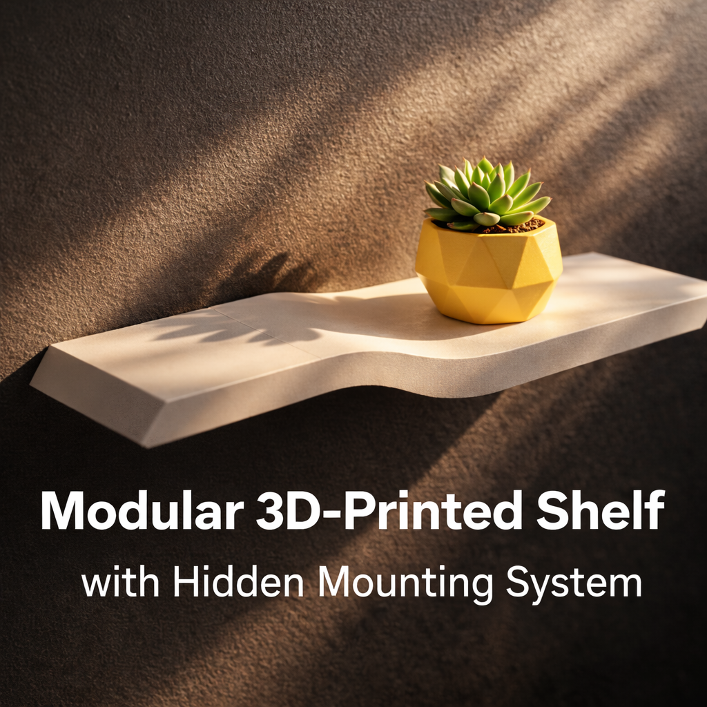 Modular 3D-Printed Shelf with Hidden Mounting System