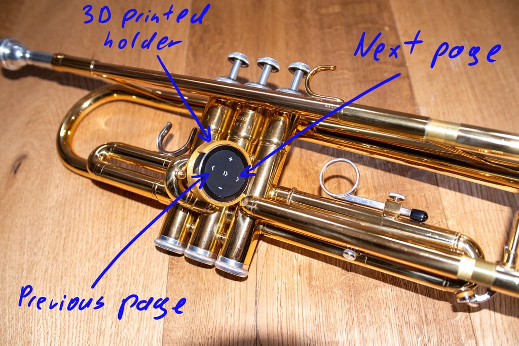 Trumpet Clip-On Holder for Remote Page Turner