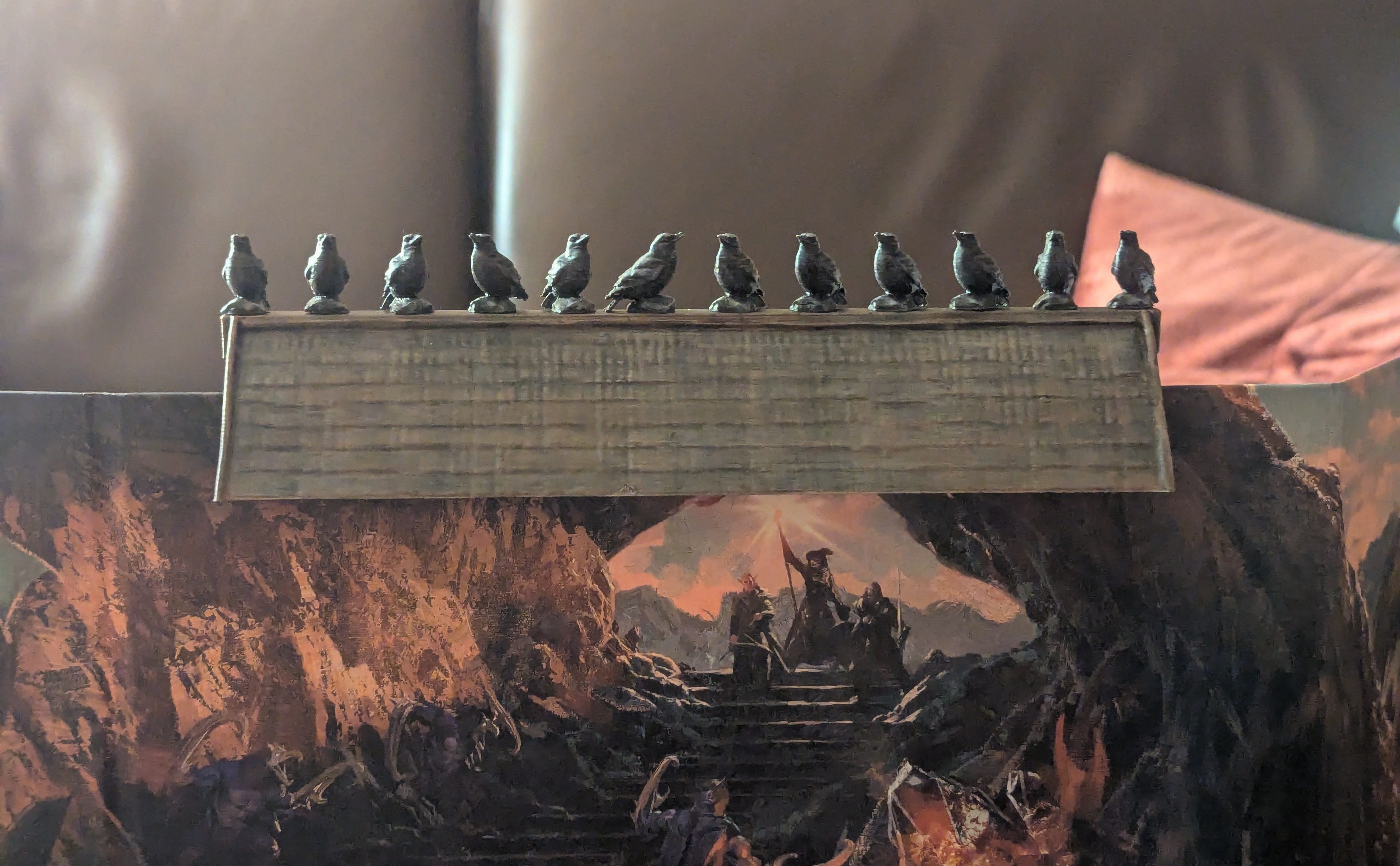 Daggerheart Fear Tracker - Ravens and/or Vultures on a rooftop - Magnetic