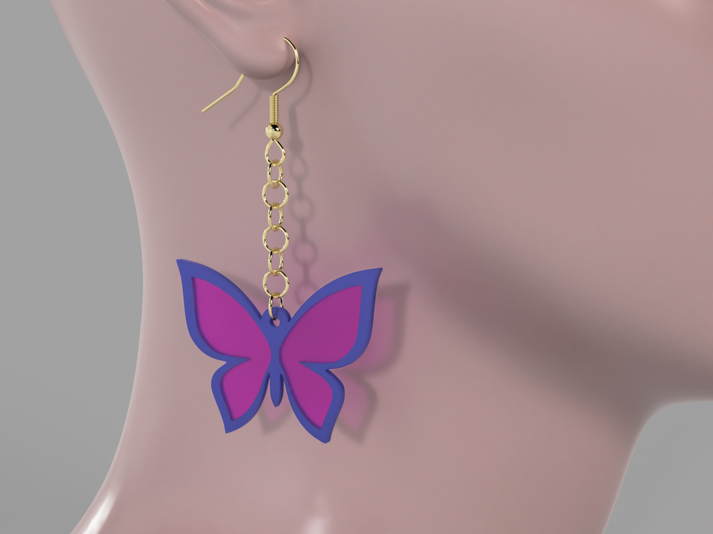 Butterfly earrings pendant keychain