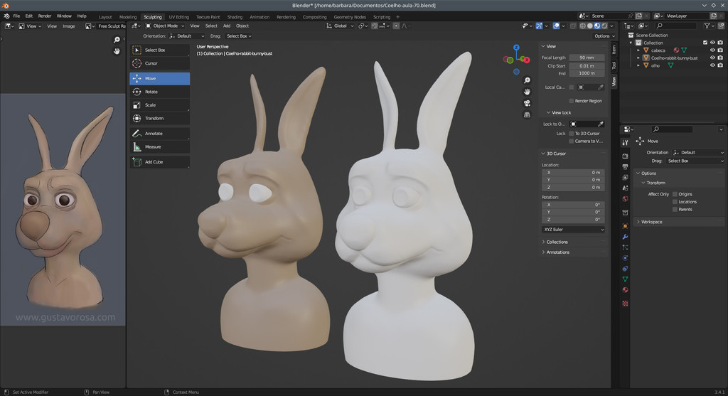 Rabbit Bunny Bust - Coelho