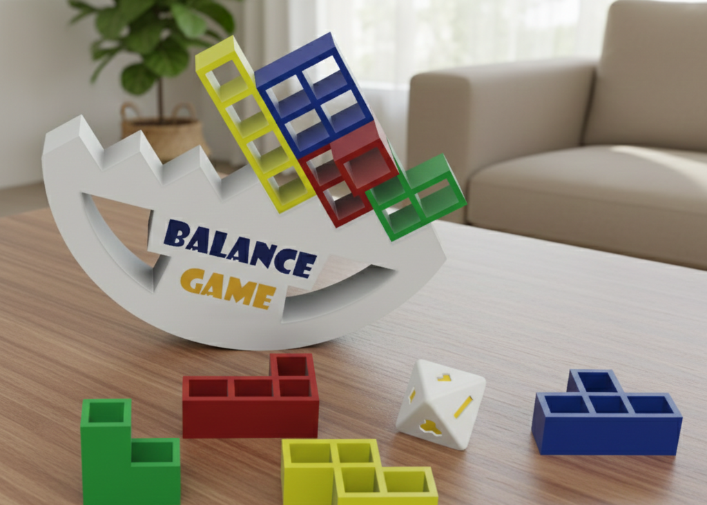 3D Printable Balancing & Stacking Game V2 — miniatura 3
