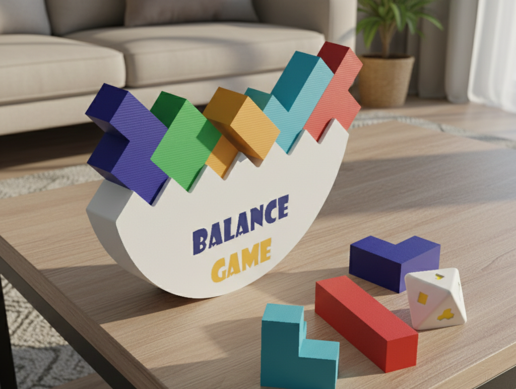 3D Printable Balancing & Stacking Game V2 — miniatura 2