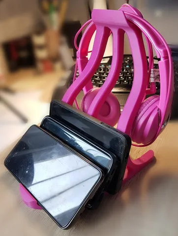 Tablet phone headphone 3 position desk stand holder v2