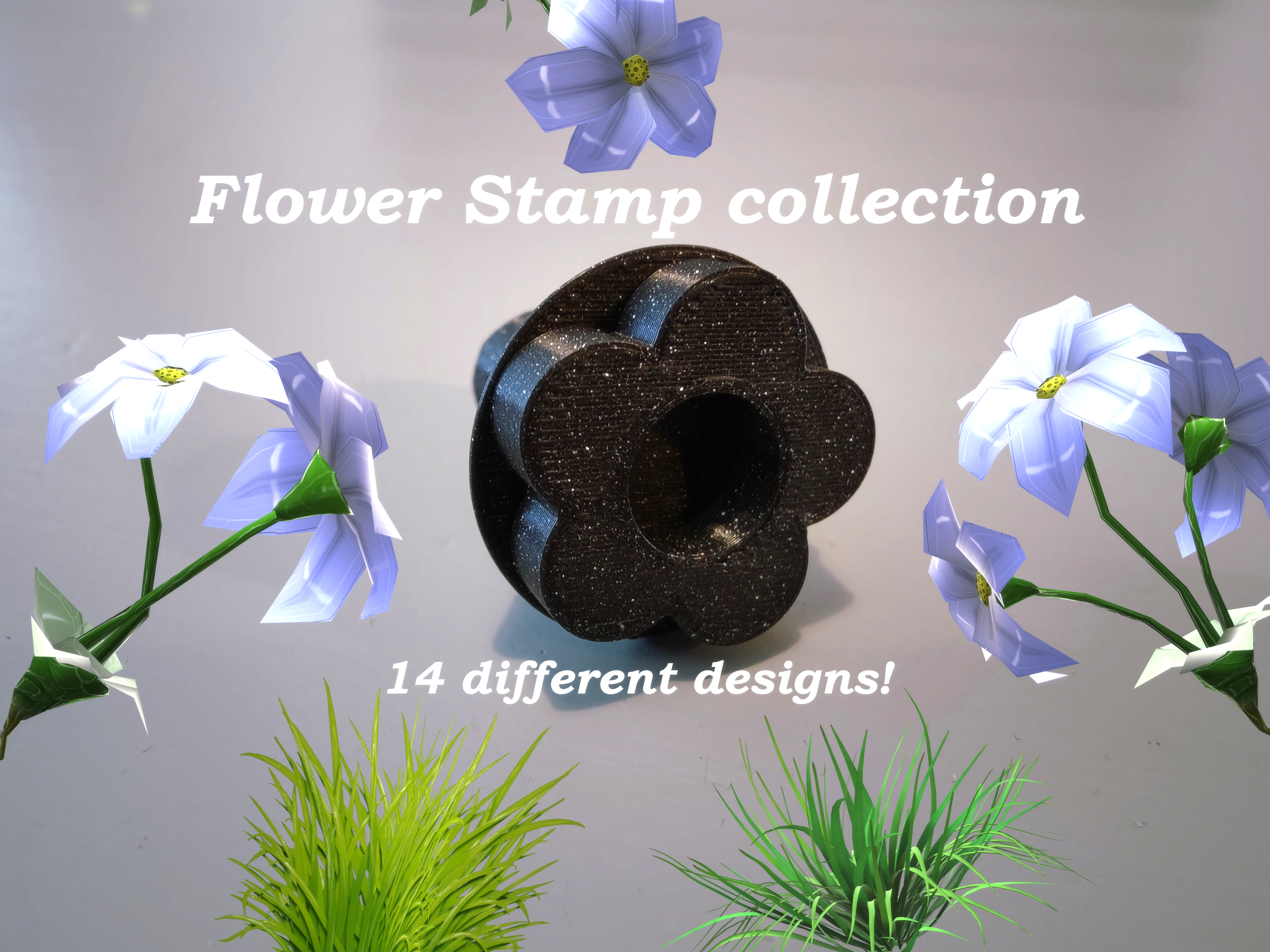 Autumn Stamp Series - Autumn Flower Stamp, plastic 3D printed