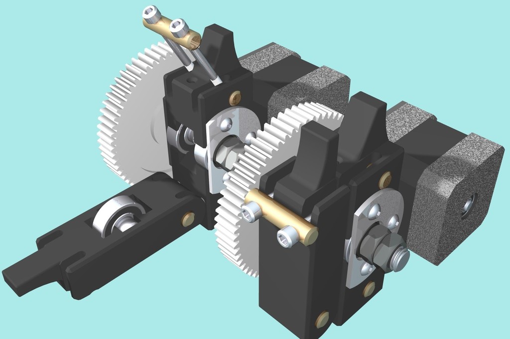 Lightweight geared extruder by leadinglights Download free STL model