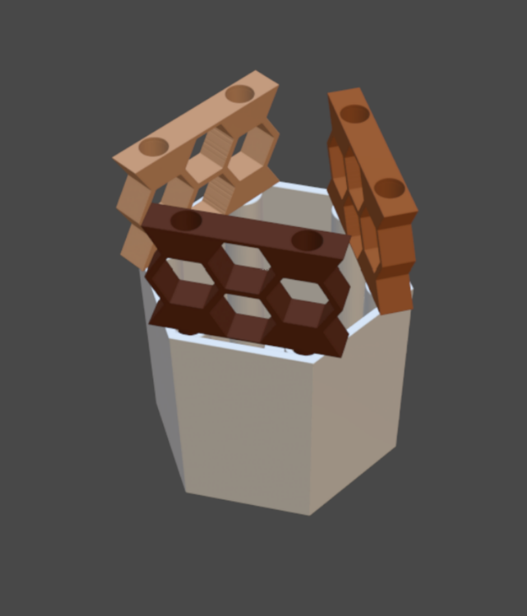 Miniatura 3 do modelo 3D Hexagonal flowerpot with expandable grid