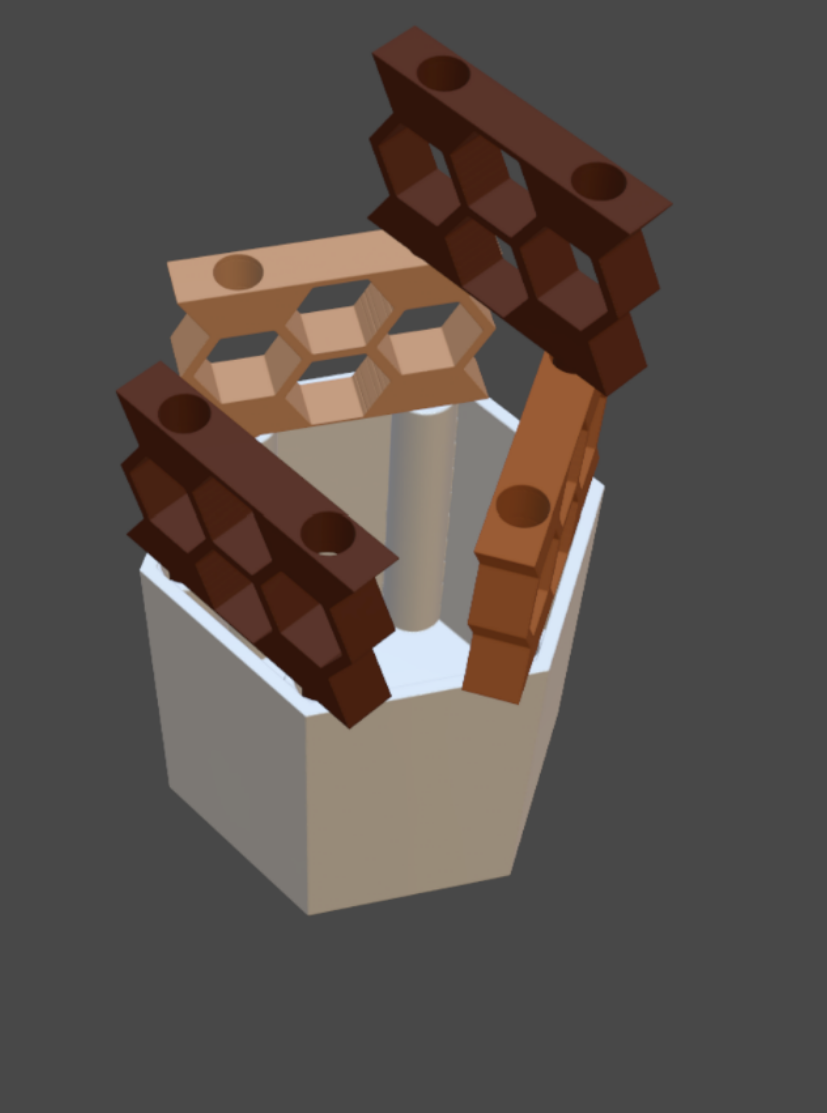 Miniatura 4 do modelo 3D Hexagonal flowerpot with expandable grid
