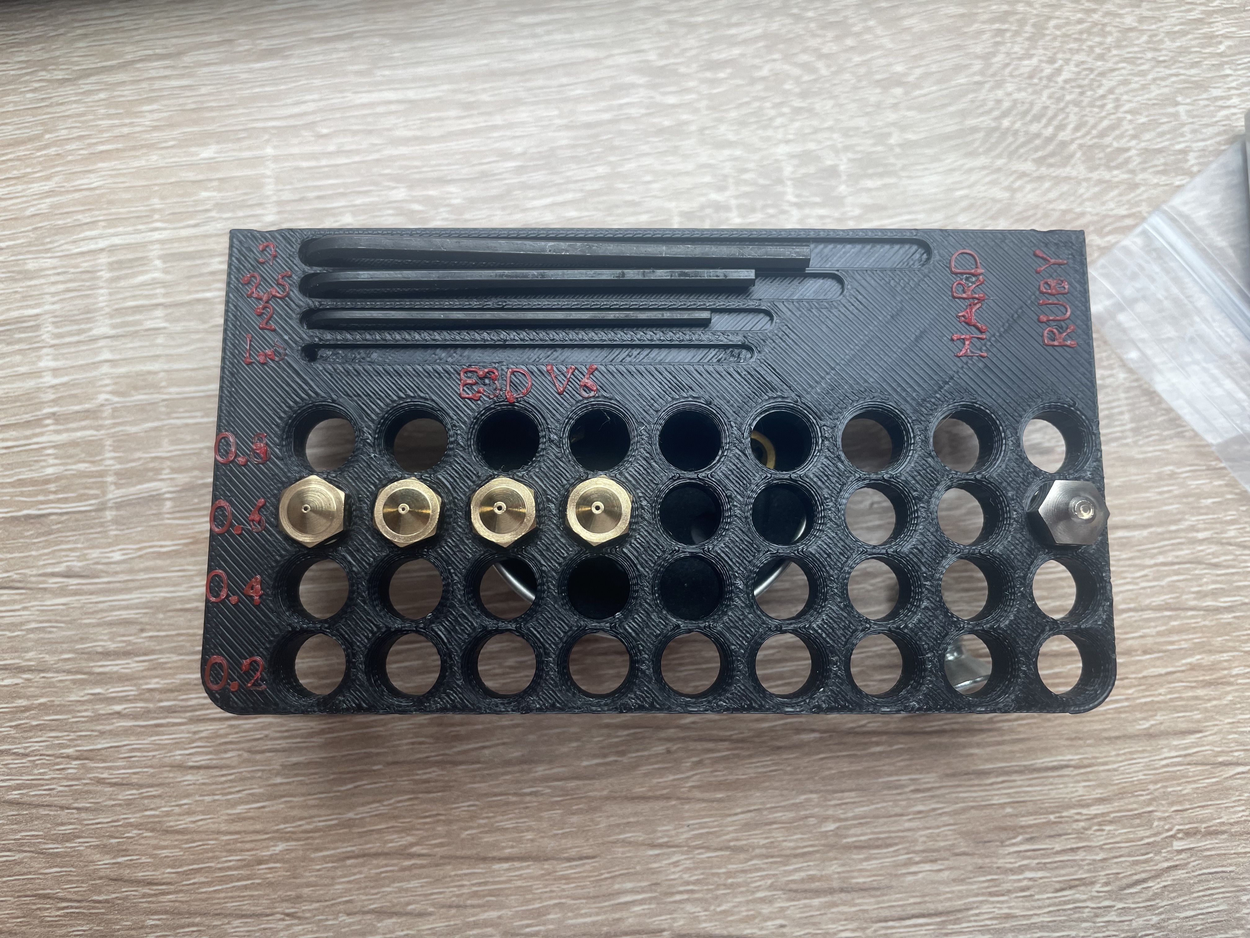 Nozzel holder Prusa i3 Allen key holder