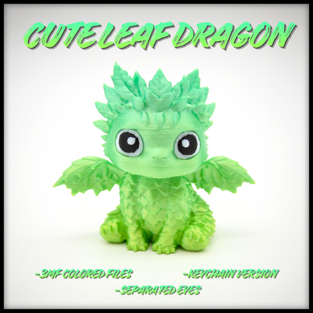 Cute Leaf Dragon + Keychain Version