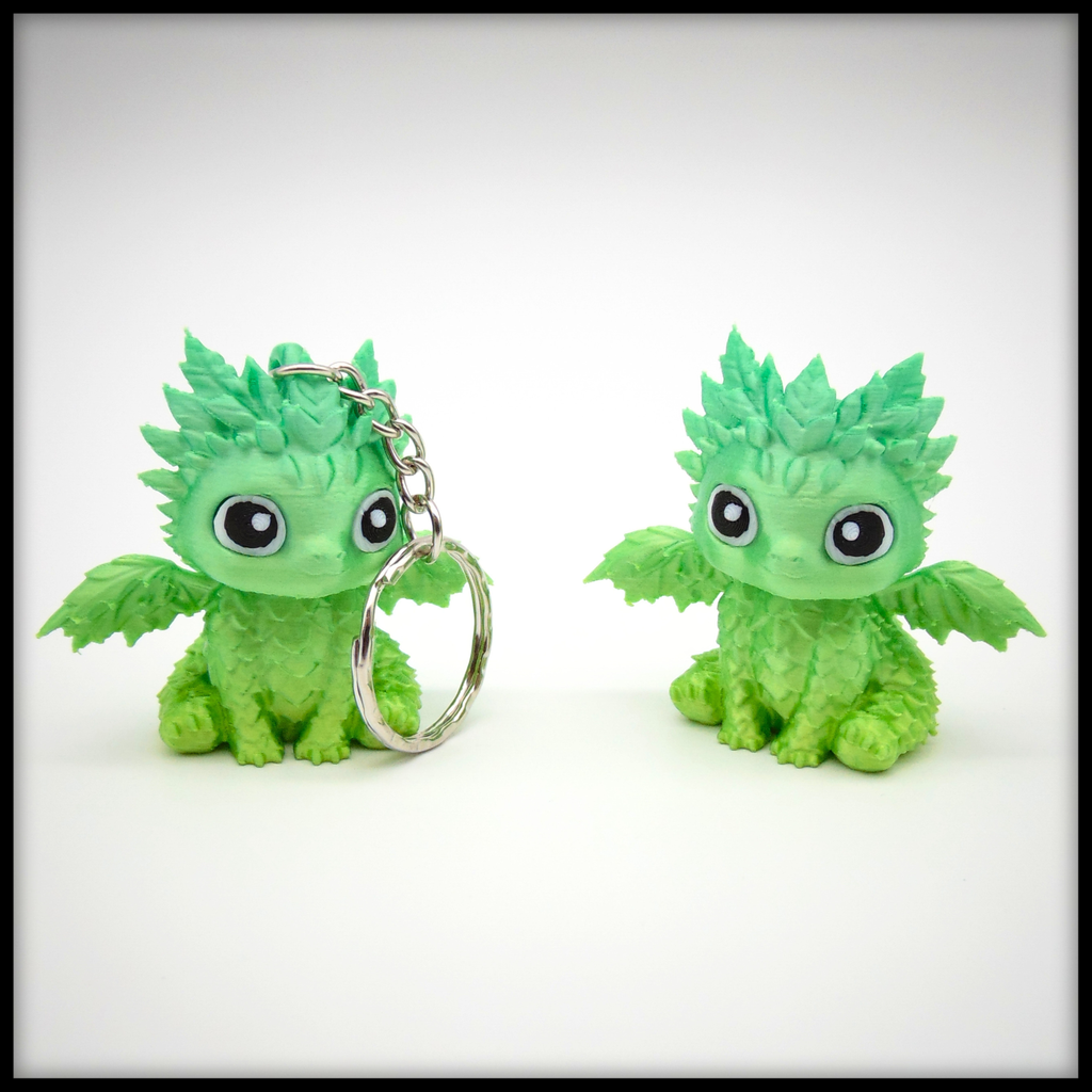 Cute Leaf Dragon + Keychain Version