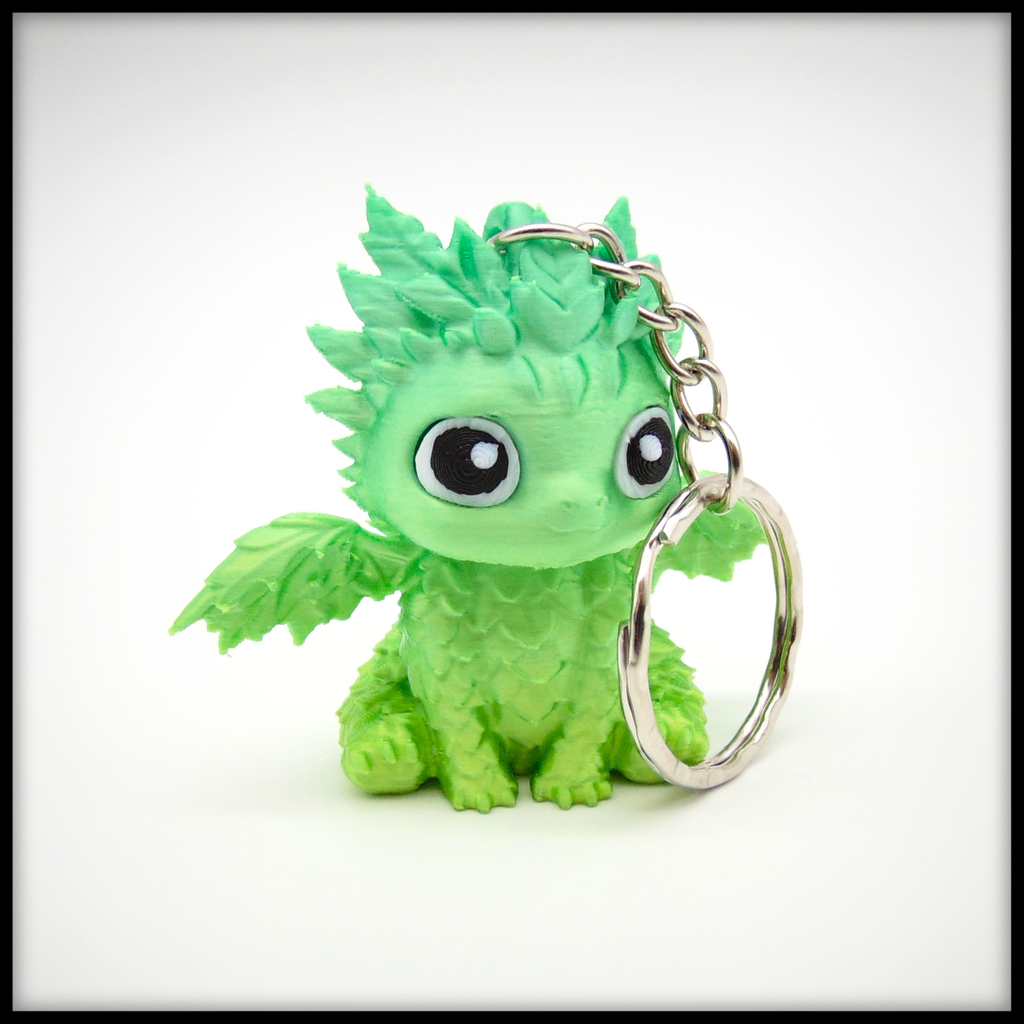 Miniatura 3 do modelo 3D Cute Leaf Dragon + Keychain Version