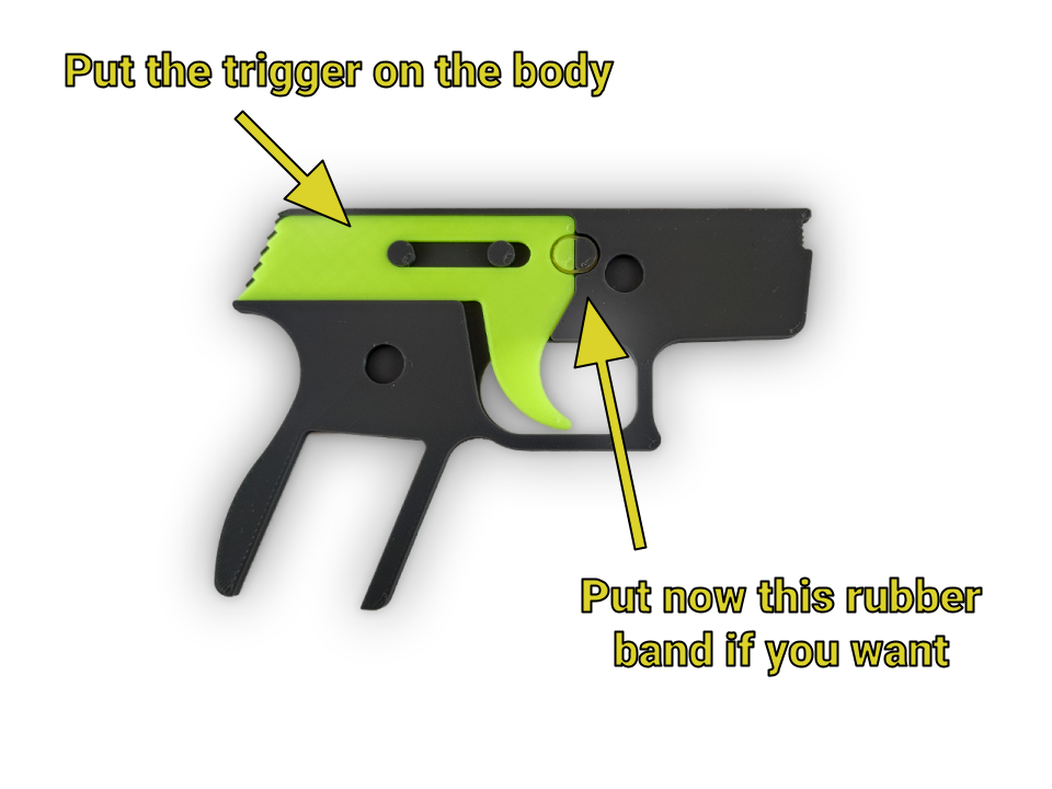 Simple Semiautomatic Rubber Band Gun by Katarn Download free STL model