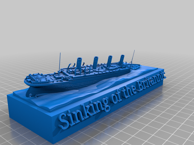 Britannic Sinking Diorama