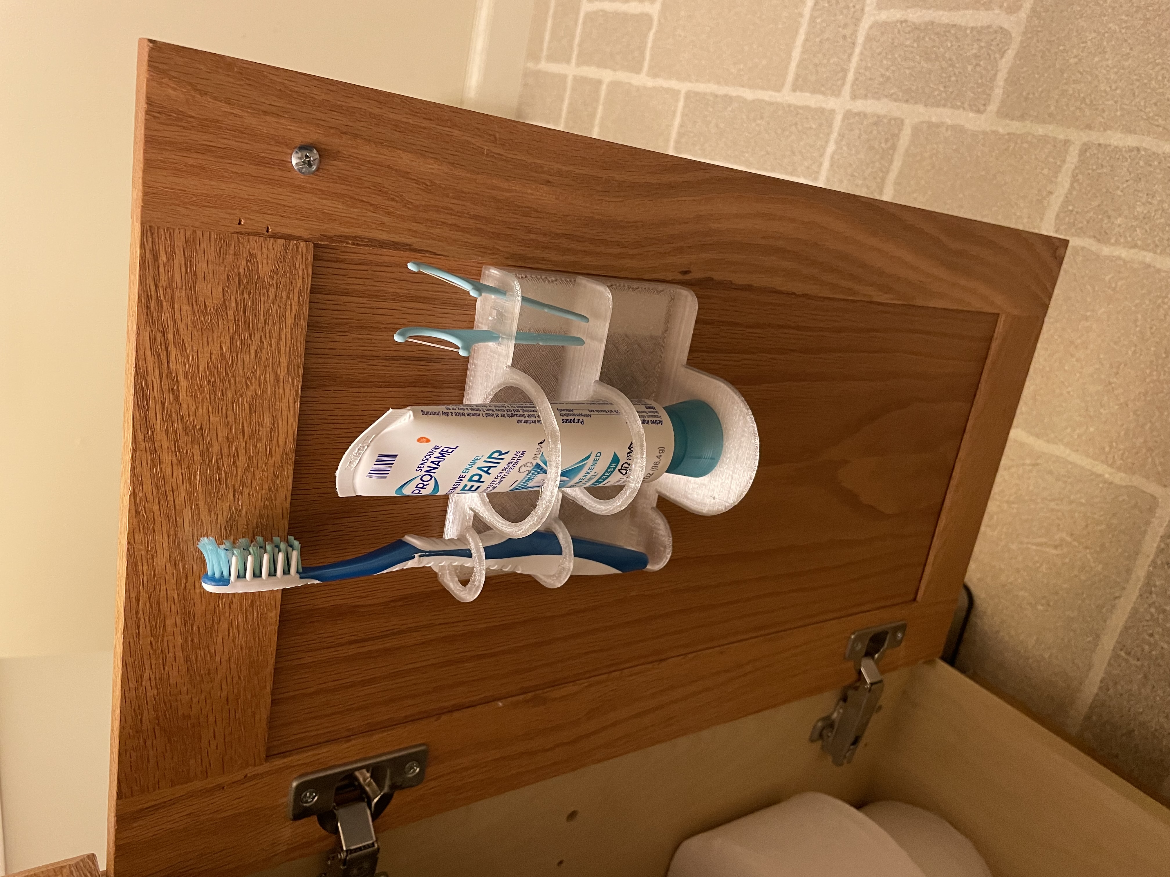 Wall Mounted Toothbrush, Toothpaste and Flosser Holder