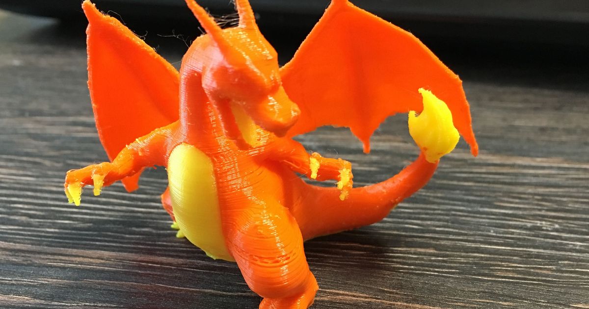 Pokemon - Mega Charizard X with cuts and as a whole | 3D Print Model