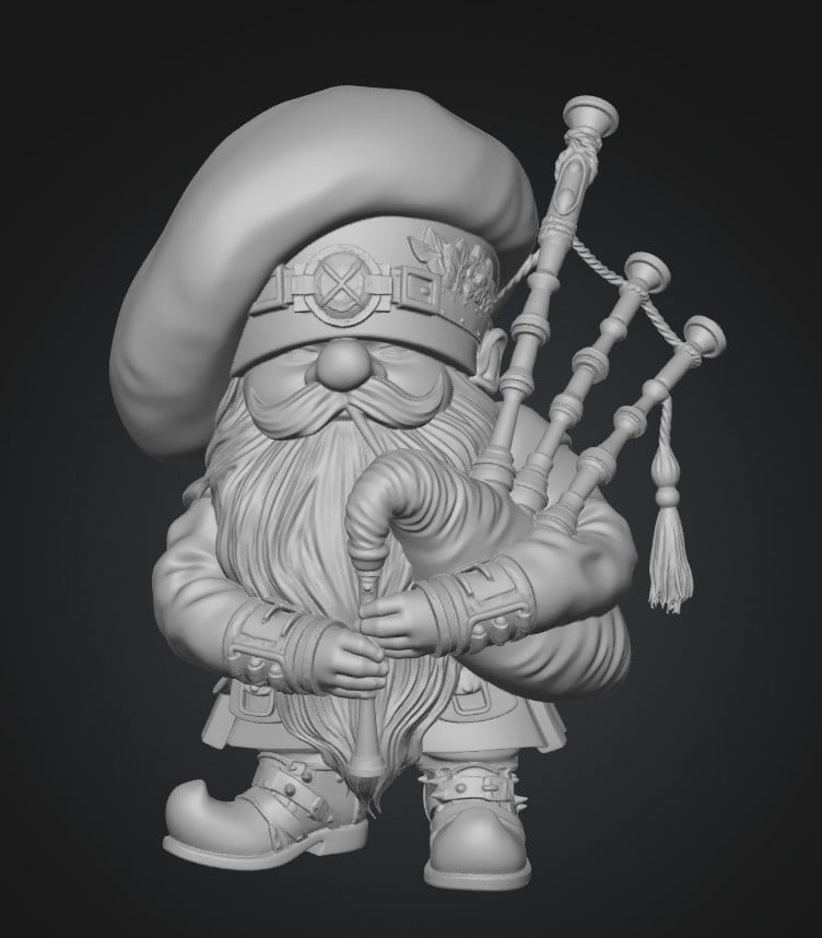 Highland Bagpiper Gnome