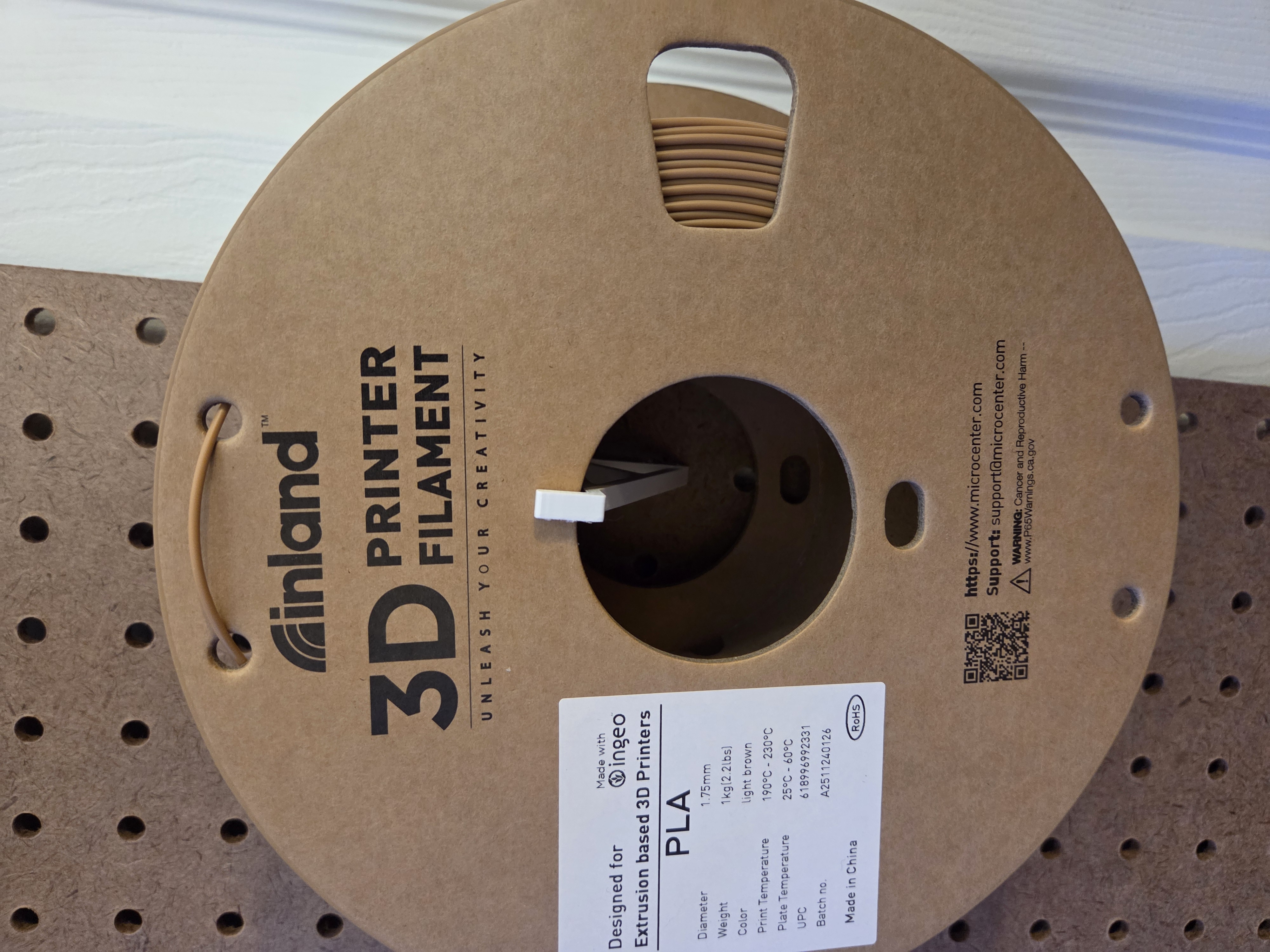 Pegboard Filament Hanger