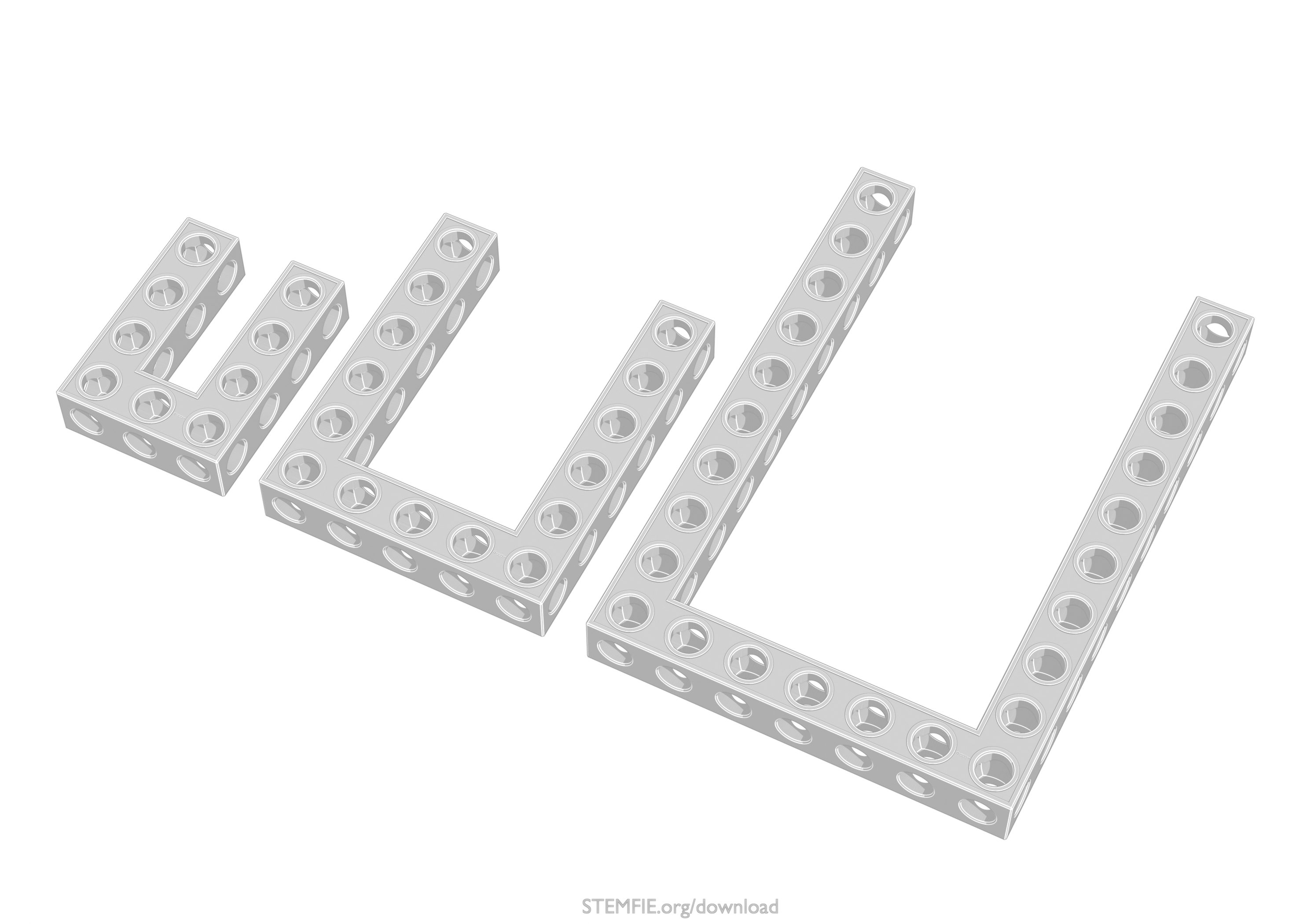 STEMFIE - Parts - Beams - Angled - U-shaped - Symmetric