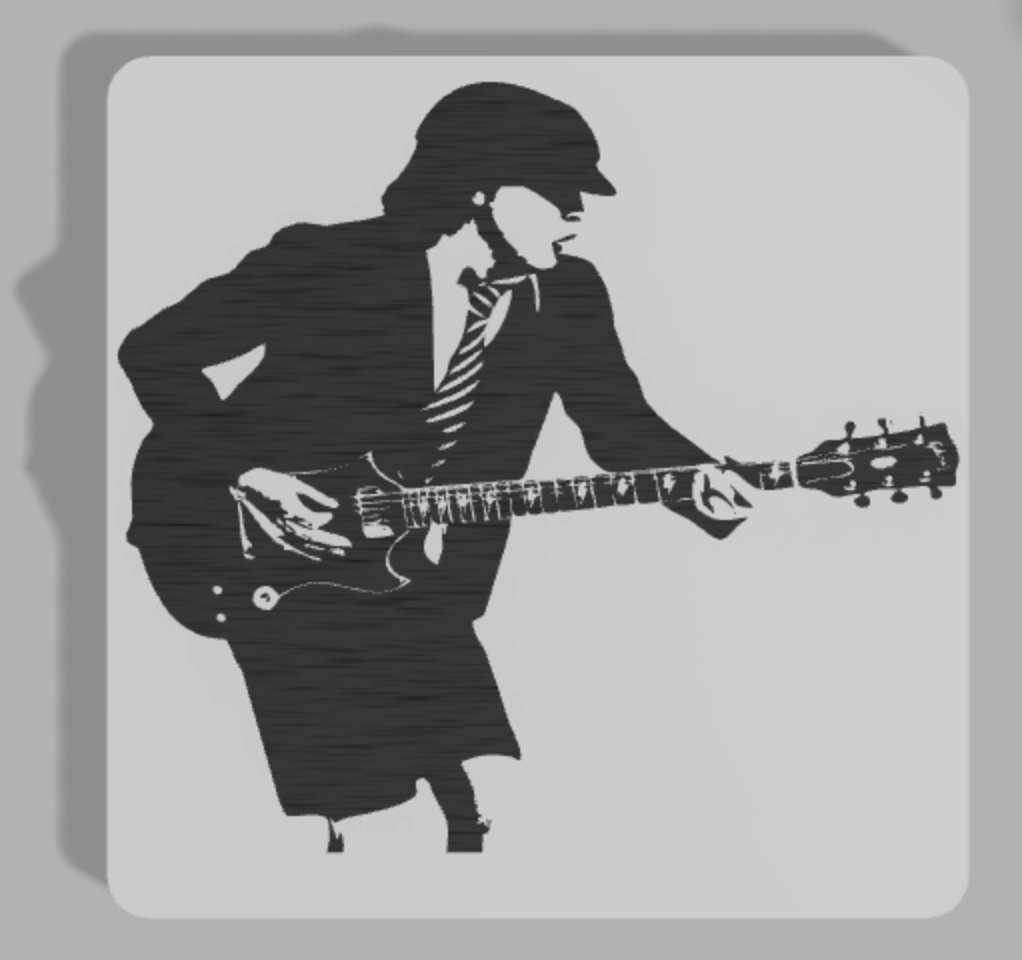 ANGUS ACDC BLACK & WHITE SILHOUETTE COASTER by Fheder | Download free ...
