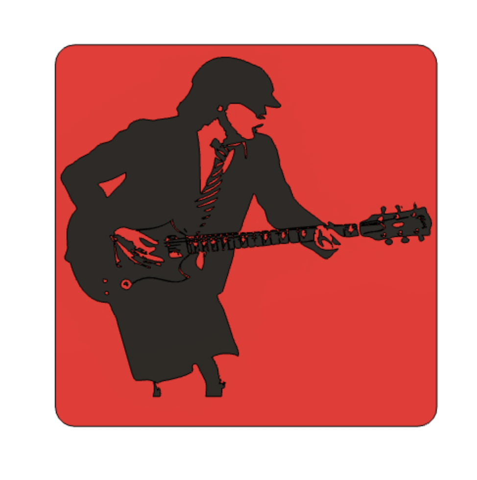 ANGUS ACDC BLACK & WHITE SILHOUETTE COASTER