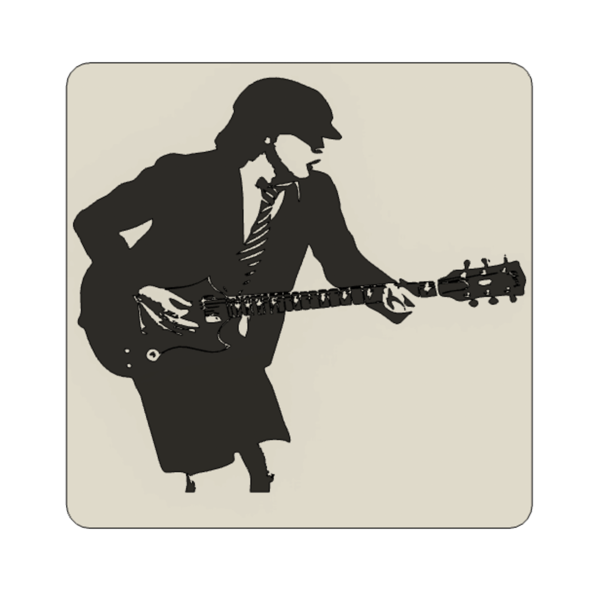 ANGUS ACDC BLACK & WHITE SILHOUETTE COASTER by Fheder | Download free ...