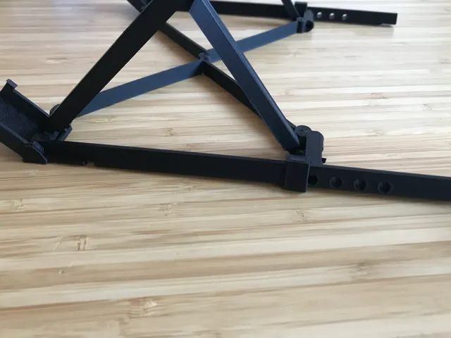 Print-In-Place Folding Laptop Stand with adjustable height. (Remix)