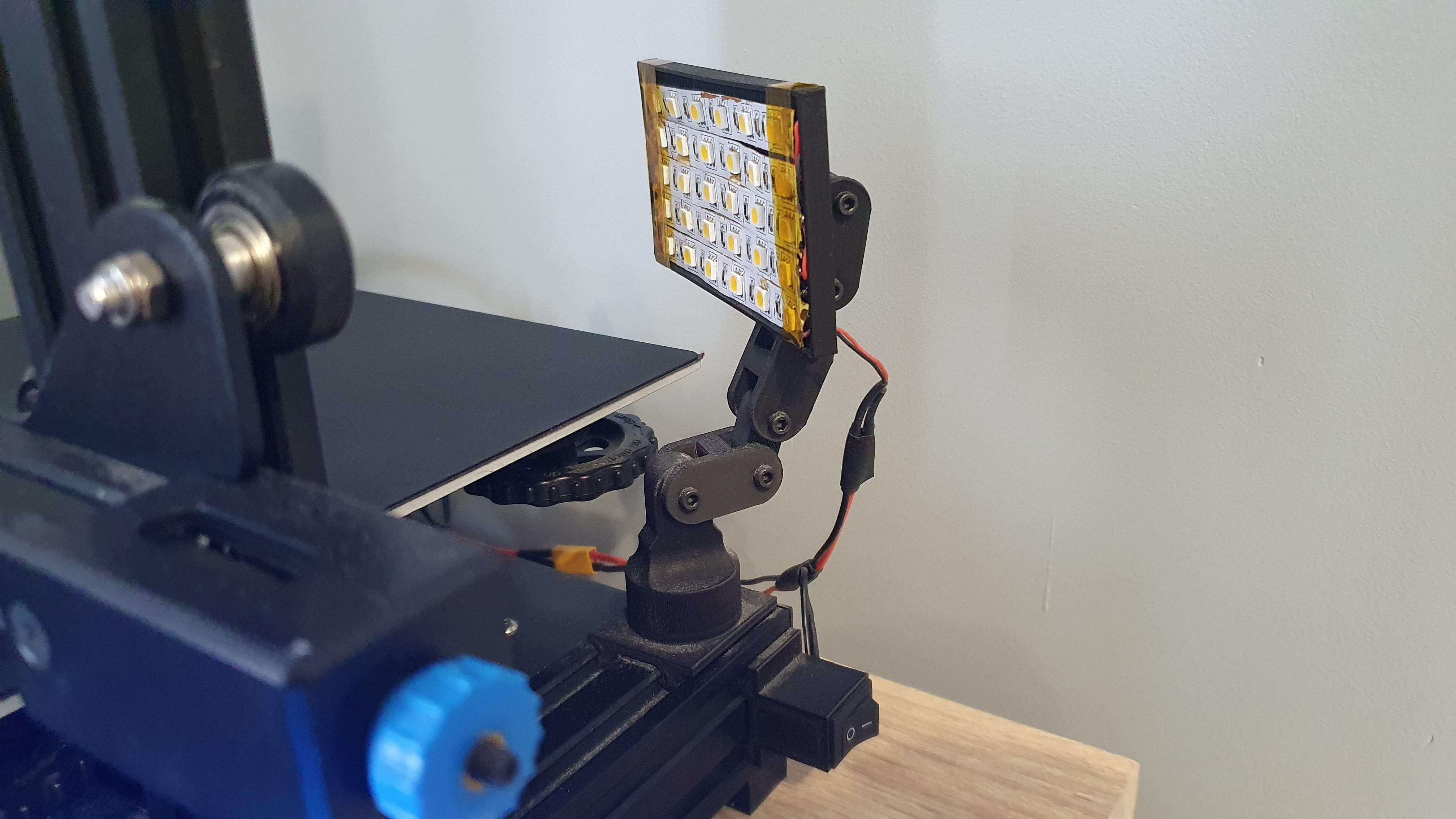 Ender 3 Movable LED Light Panel with On/Off Switch (4040 Profile)