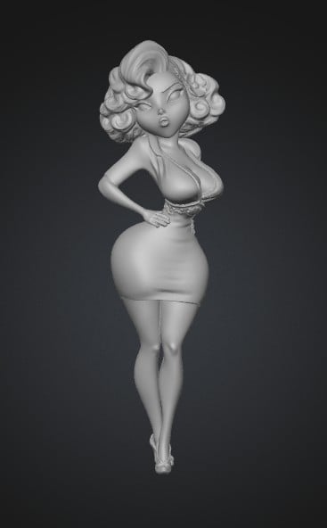 Pin-Up Doll in White Dress